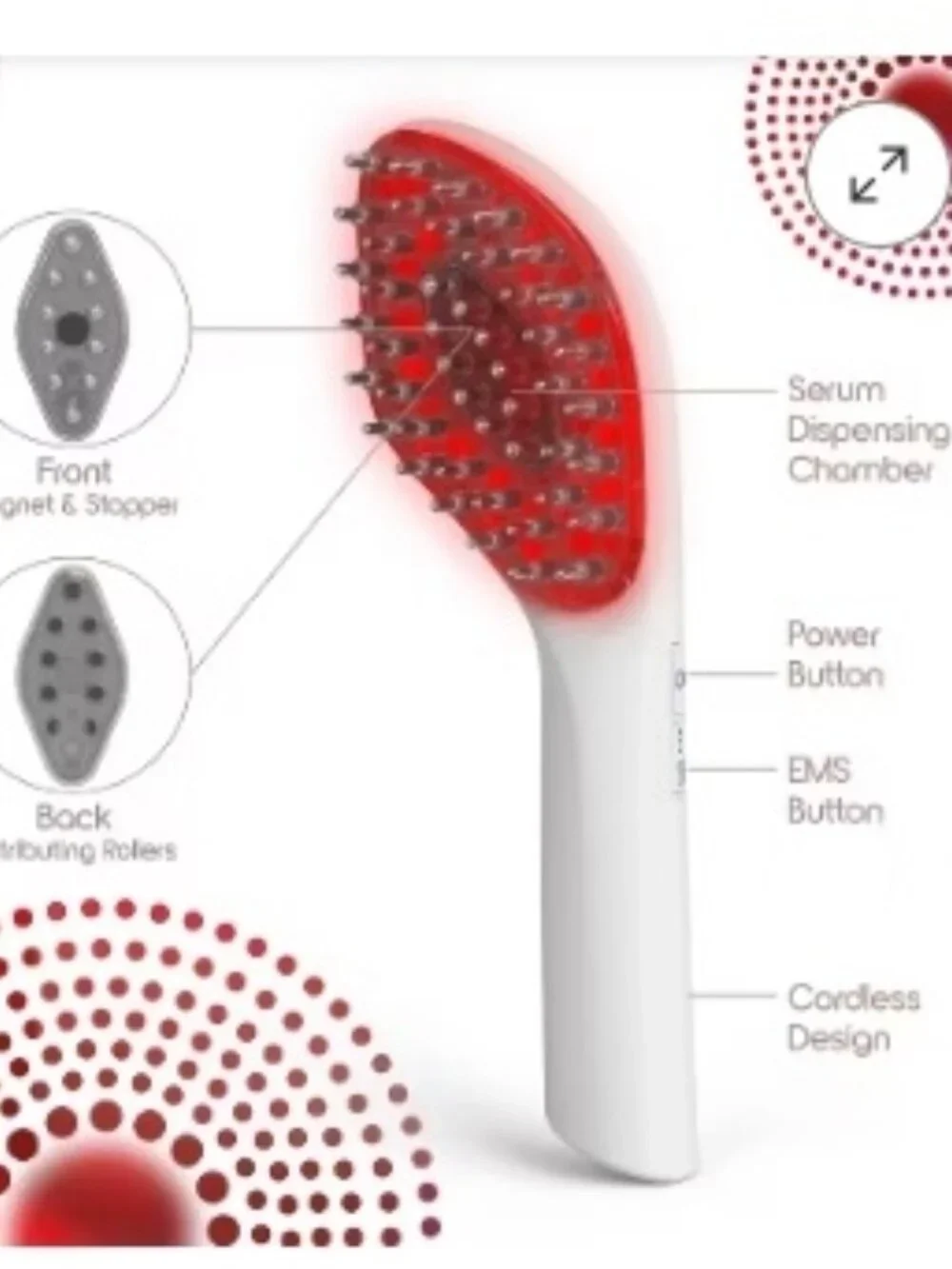 New SLF Red Light Therapy Dry Paddle Brush Promotes Hair Growth